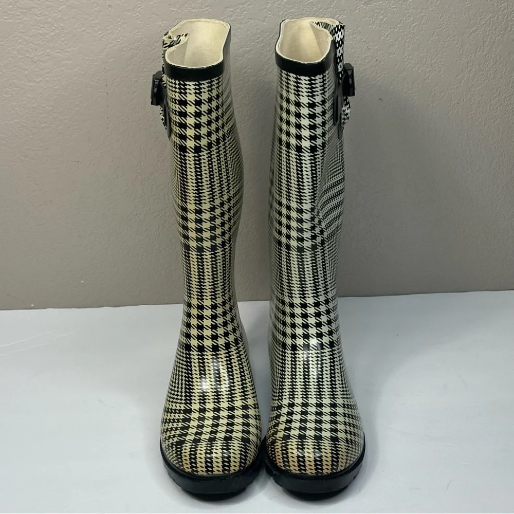 Corkys Houndstooth Rain Boots Size 6 Right Boot /Yellow Discoloration Work Boots